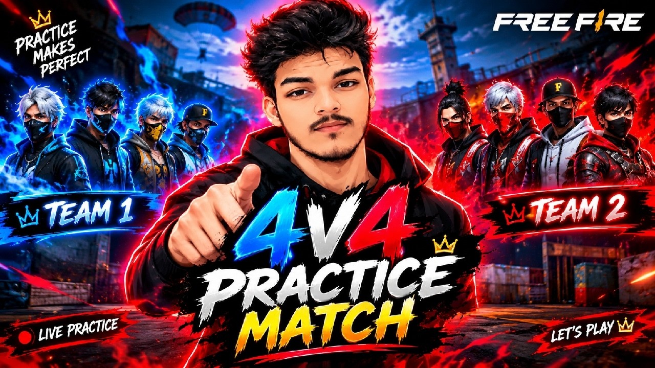 Live 4v4 practice matches 👀 #freefire - YouTube