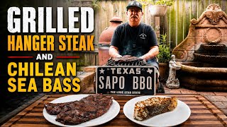 Grilled Hanger Steak and Chilean Sea Bass