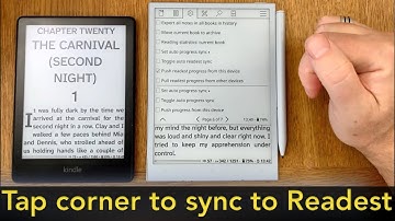 How to tap corner in KOReader on your e-Reader to sync with Readest on your iPhone or other phones