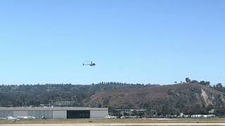 Robinson R44 Helicopter taking off from Torrance Airport