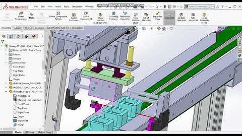 Solidworks Animation Tutorial - How to Animate Pick n Place, Conveyor,& Turn Table (Video 8 of 15)