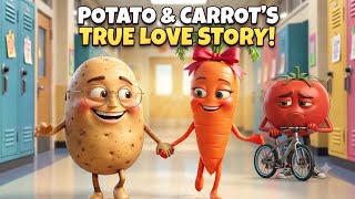 Potato Wins Carrot's Heart!🥔🥕 | A Super Cute School Love Story Defeated Tomato #LoveStory #Animation