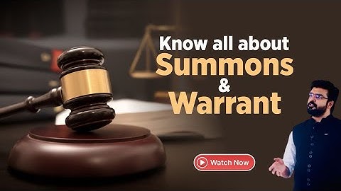 All about Summons and warrant || Definition || Difference || Clear Your Concept || Live class
