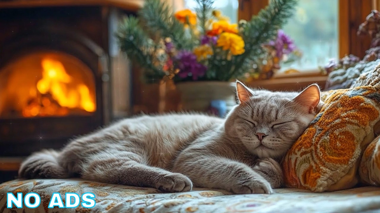 12 Hours Cat Relaxing Music 🌊 Cat Sleep Music - Slow Ambient Waves Helping Cat Anxiety