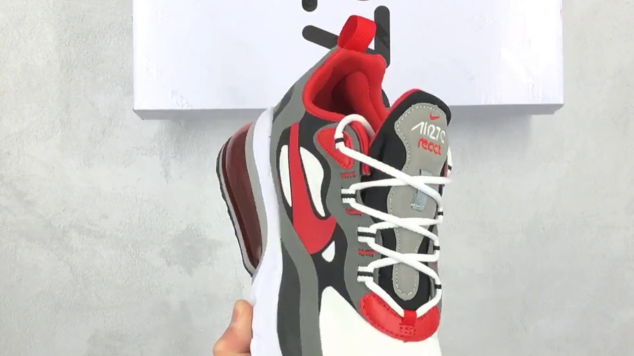 Ci3866 002 Nike Air Max 270 React Black White Iron Grey University Red 19 Youtube Ci3866 002 Nike Air Max 270 React Black White Iron Grey University Red 19 Youtube