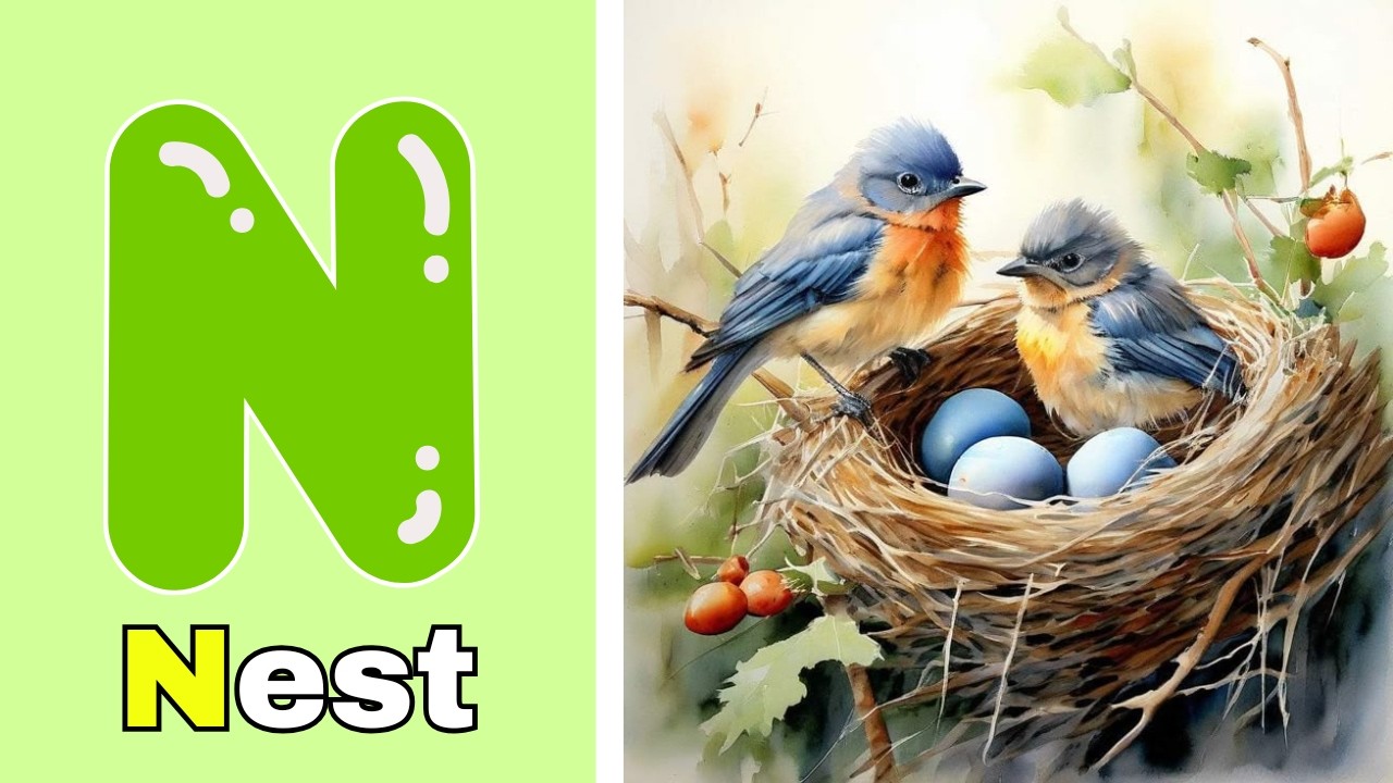 N FOR NEST  | Vocabulary For Kids | Preschool Learning  | Learn ABC | #BEEQANKIDS