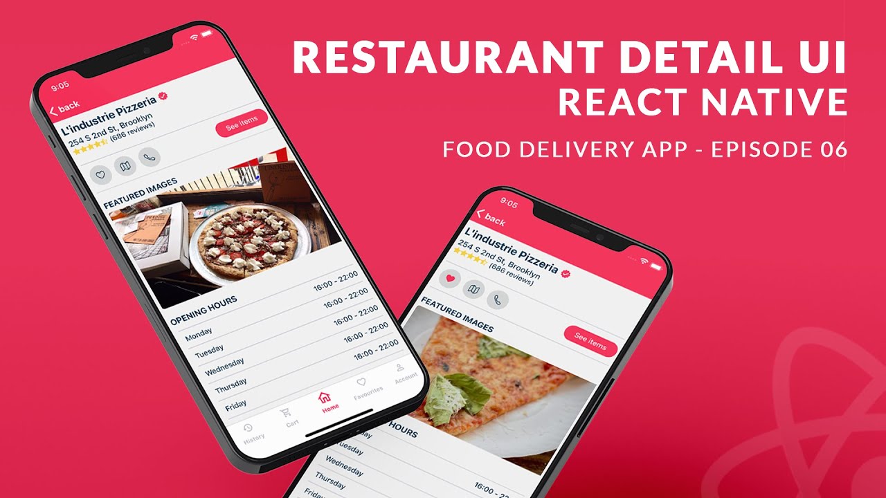 Restaurant Detail Screen UI React Native Food Delivery App Ep_06 YouTube