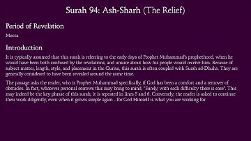 Surat Ash-sharh ( The relief) - 94 سورة الشرح     English Translation