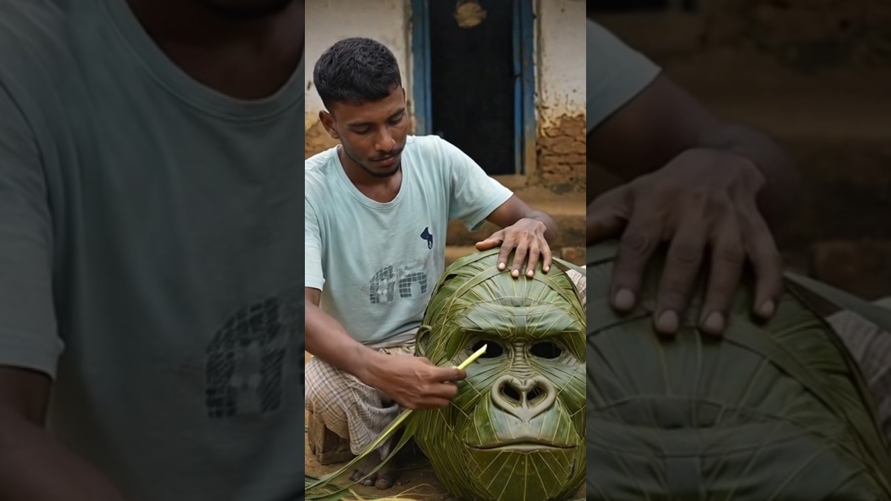 Amazing Coconut Leaf Gorilla Face | Unbelievable Handmade Craft Art