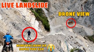 Live Landslide me Phas Gye Aur jaan bacha ke bhagna pda 😰 | This Uttarakhand Road is Deadly in Rains