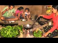 Fiddlehead fern Curry making and eating in Family