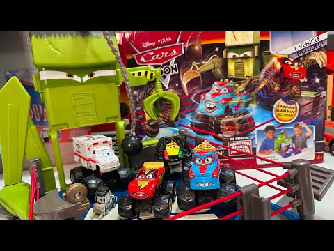 2010 Monster Truck Wrastlin’ Playset Unboxing & Review — Motorized Monster Truck Mater Set