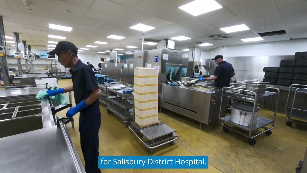 Salisbury District Hospital showing their dishwashing area
