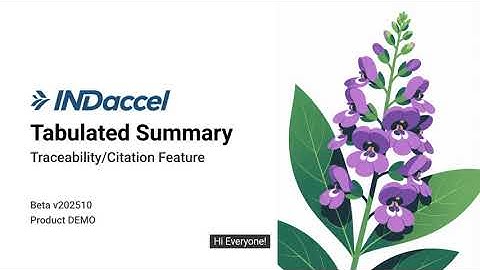 Oct 2025 Tabulated Summary & Traceability/Citation Feature - INDaccel