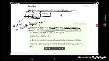 Identify the oxidising agent (oxidant) in the following reactions.