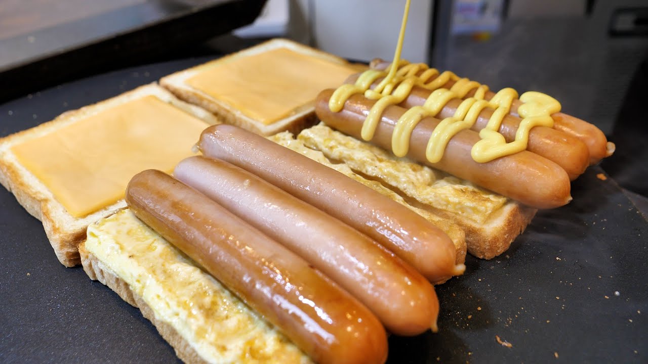 колбаса сыр яичный тост - Корейская уличная еда