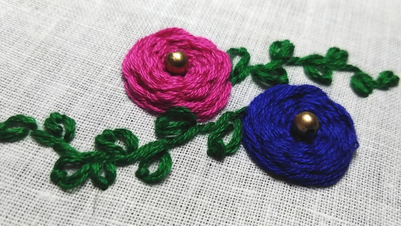 Hand embroidery I Ribbed woven wheel stitch YouTube