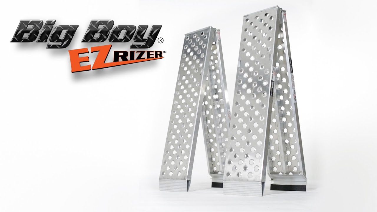 Big Boy EZ Rizer™ Aluminum Folding Dual Runner Lawn Mower Ramps - YouTube