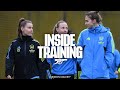 Emily foxs first london colney session  inside training  arsenal women warm up for fa cup
