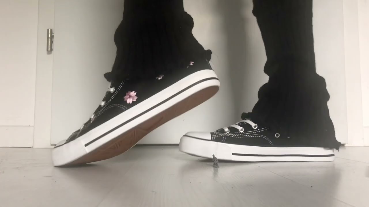 Giantess crushes tiny in converse - YouTube