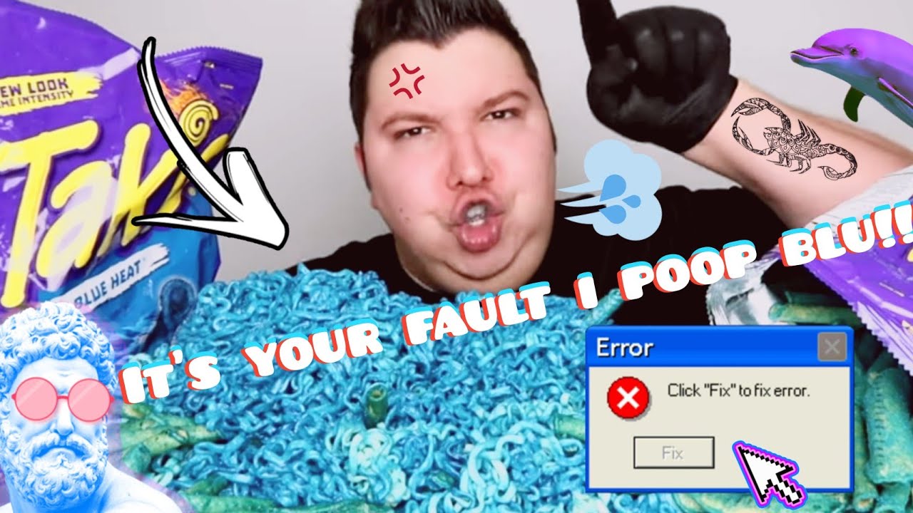 🤢🤯⚡BLU POOP WITH NIKOCADO AVOCADO//EXTREME SPICY BLUE TAKIS FIRE