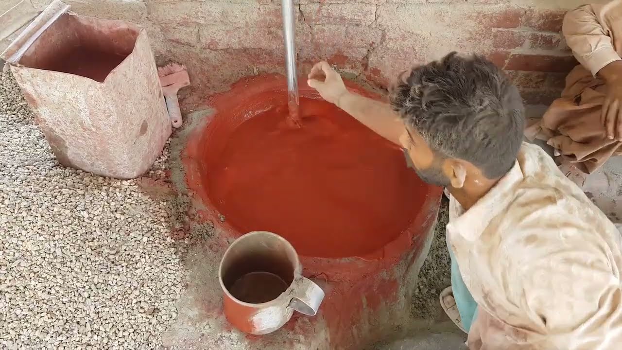 Making Pure Red Cement Tiles - YouTube