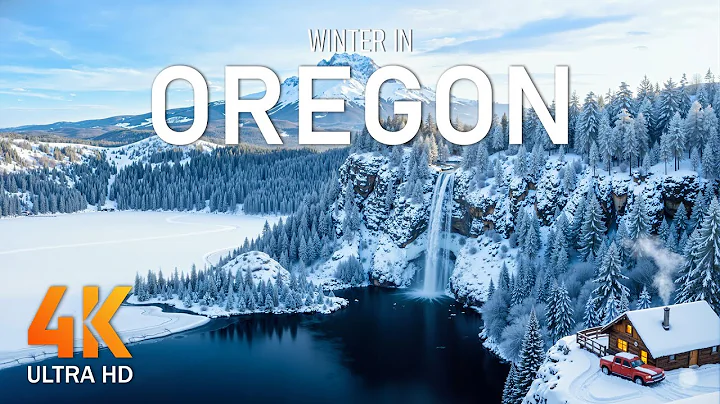 Winter in Oregon 4K ❄️ Majestic Crater Lake, Snow Capped Waterfalls & Mount Hood Pines