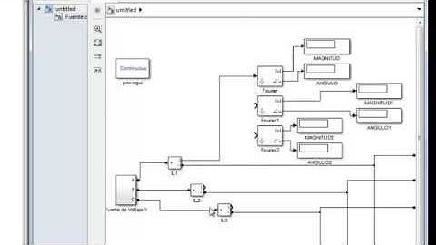 SIMULINK Circuito electrico trifasico analisis de Fourier y calculo de potencia reacitva