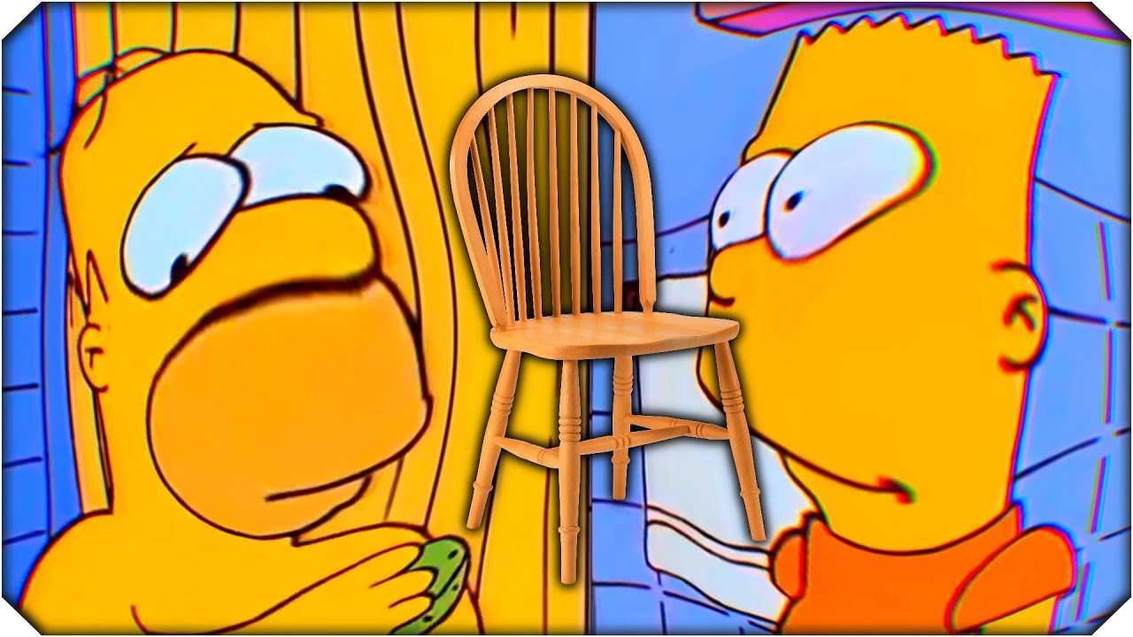 This is my edit of the meme of Bart hitting Homer on the head with a chair....