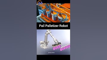 Pail palletizing robot 🔥 #robotics #automation #solidworks #simulation #automobile #machinelearning