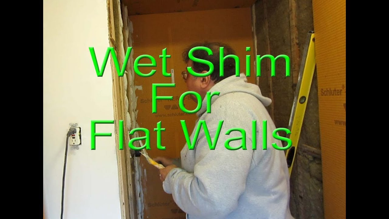 How to get a flat wall for tile, wet shim. YouTube