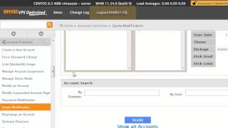 how to modify a hosting account quota in whm