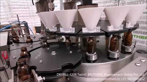 DRYFILL-120R.Twin  Automatic Rotary Twin Head Auger Powder Filling Machine for Bottles, Containers