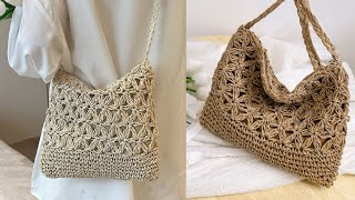 Amazon Ve Temunun Dünyaya Sattığı Hasır Çanta Modelini Örüyoruz - Postacı Örgü Çanta Model Yapımı