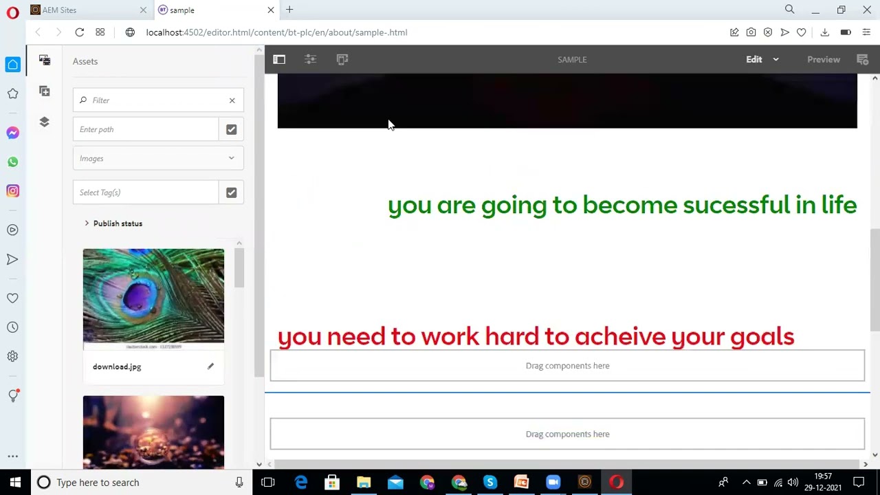 How to Publish a page in Aem