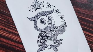 How to Draw Owl New Mandala Drawing||Doodle Art||Zentangle Art