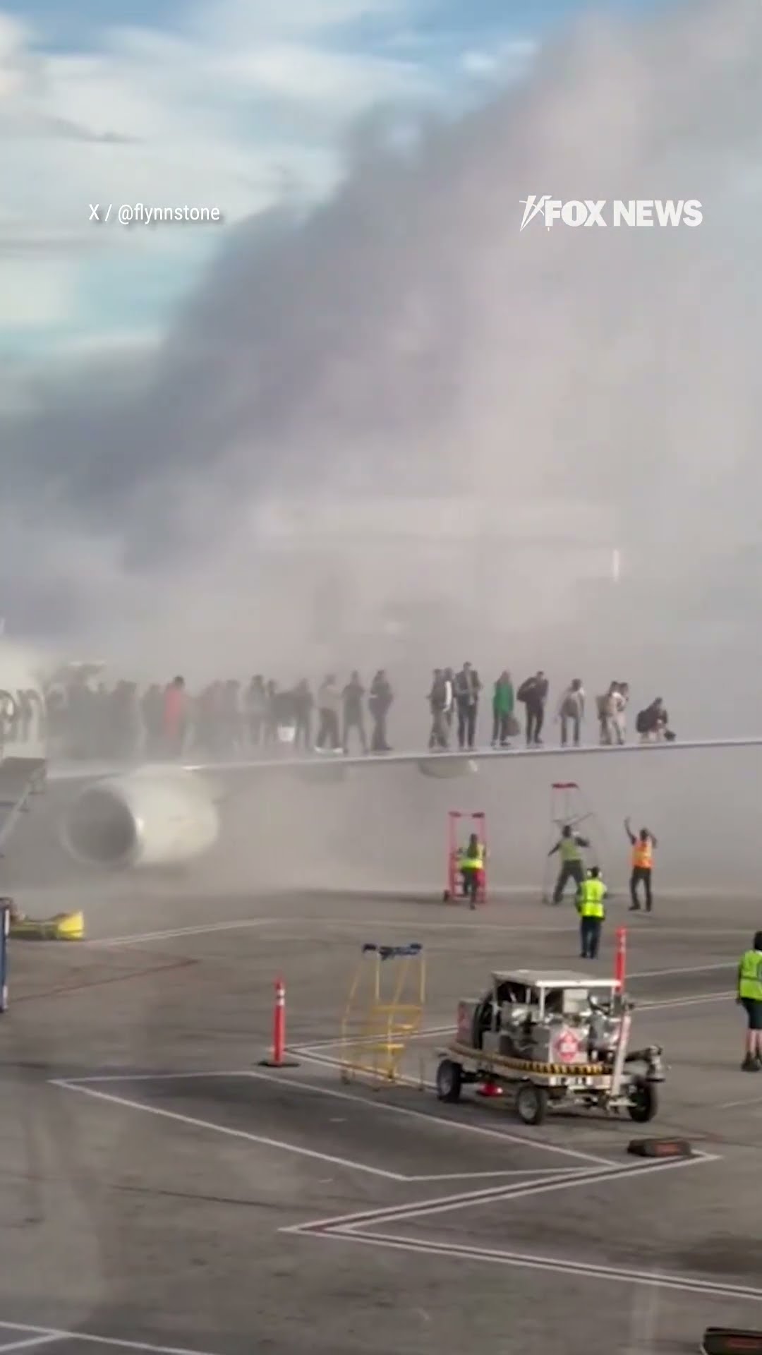 American airlines plane catches fire in Denver