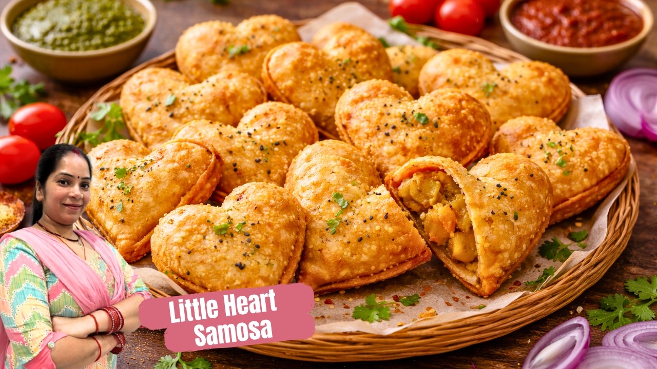 डिफरेंट स्टाइल समोसा ❤️ | Little Heart Samosa | Homemade Snack