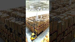 Security cam captures automated forklift during warehouse roof collapse
