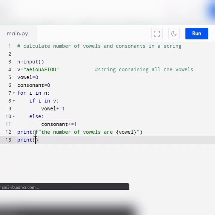 count vowels and consonants || easy coding || Day 3 || Python ...