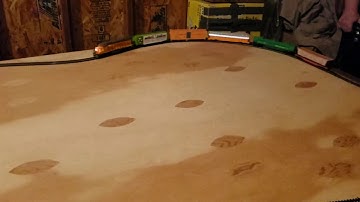 Train track on plywood.