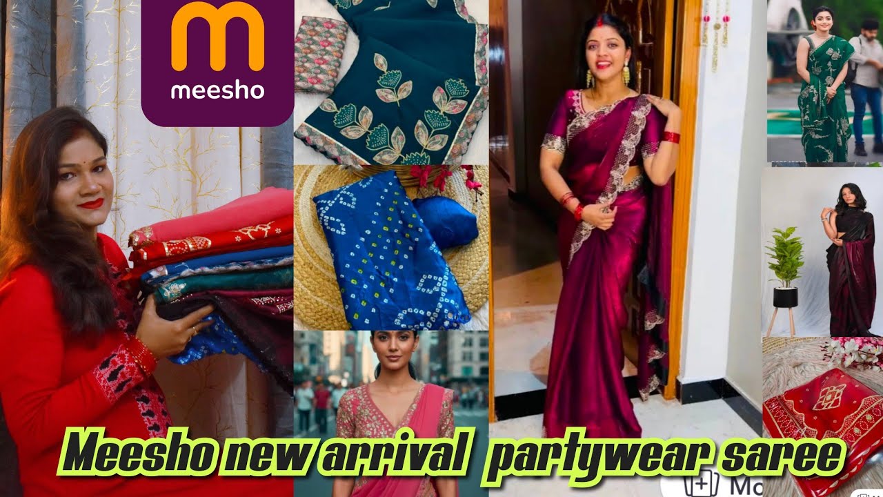 MEESHO LATEST PARTYWEAR SAREE HAUL AFFORDABLE DESIGNER SAREE HAUL