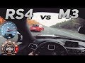 Audi RS4 vs BMW M3 Competition - TOP SPEED - Acceleration - 290+ KM/H  | Knallgas