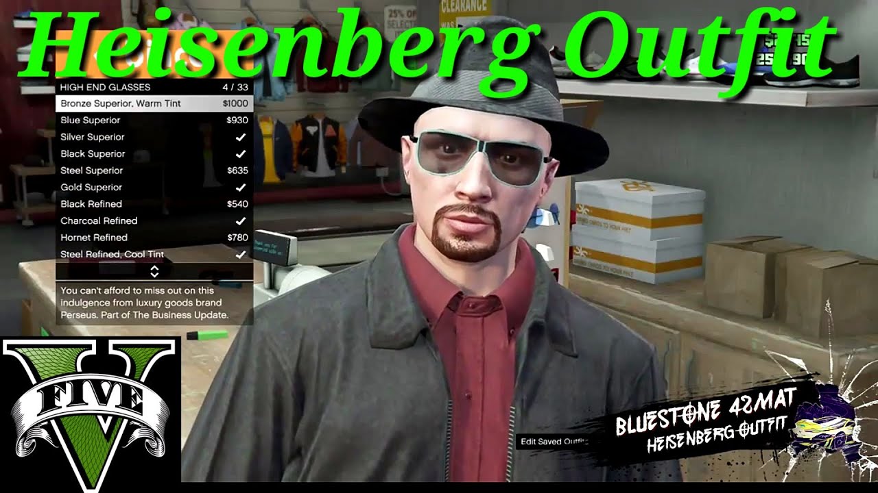 GTA 5 Online - Breaking Bad Heisenberg Outfit and (Customization) - YouTube