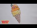 Cómo dibujar helados diferentes para niños/How to draw three different ice creams for children kids