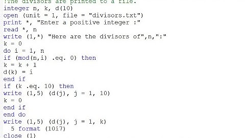 How to Compute the Divisors of a Number  in Fortran Language #Programming