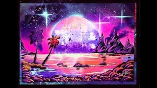 galaxy sunset spray paint tutorial