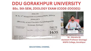 BSc. 5th Sem. Zoology Exam (Paper 1) I Code: ZOO 301 I Answer Key I 2024-25 I DDU University