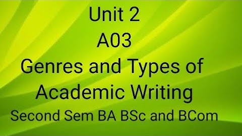 Genres and Types of Academic Writing|Unit 2|Ao3