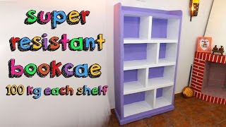 Awesome crafts that you can do with cardboard  super resistant bookcase DIY